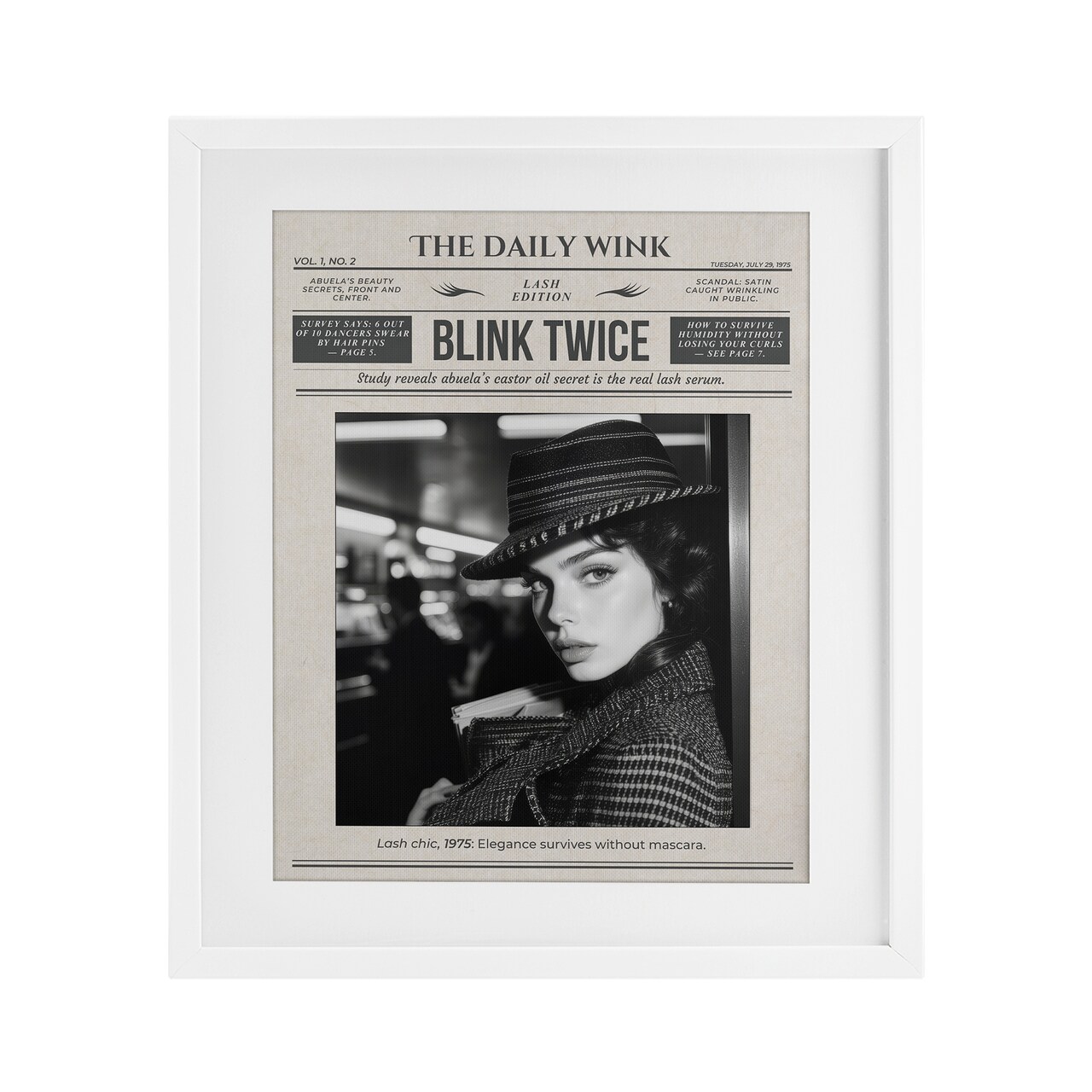 Stupell Industries The Daily Wink Magazine Framed Print Under Glass, design by A Barefoot Stylist